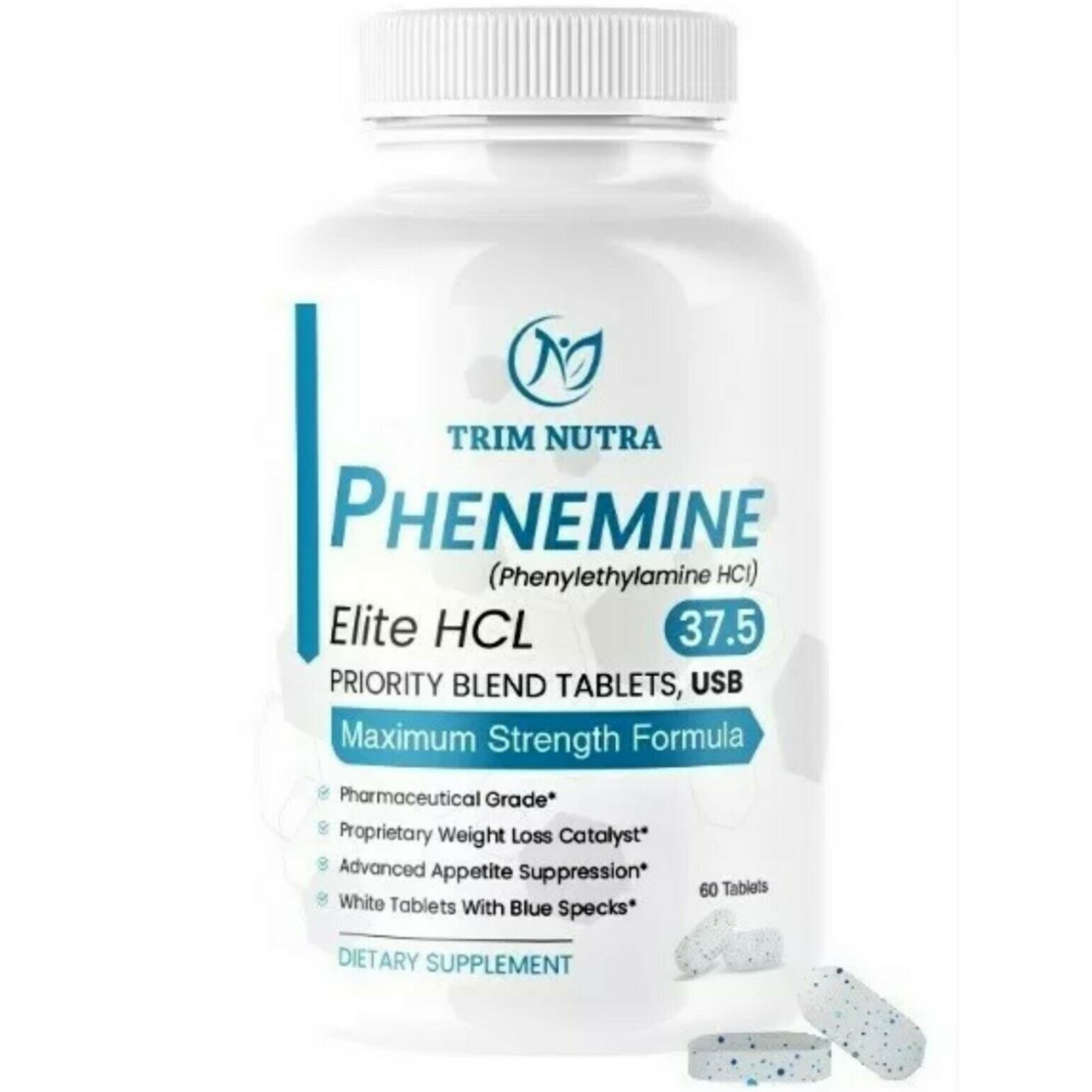 2 BOTTLES PHENEMINE 37.5 P ELITE SLIMMING DIET PILLS