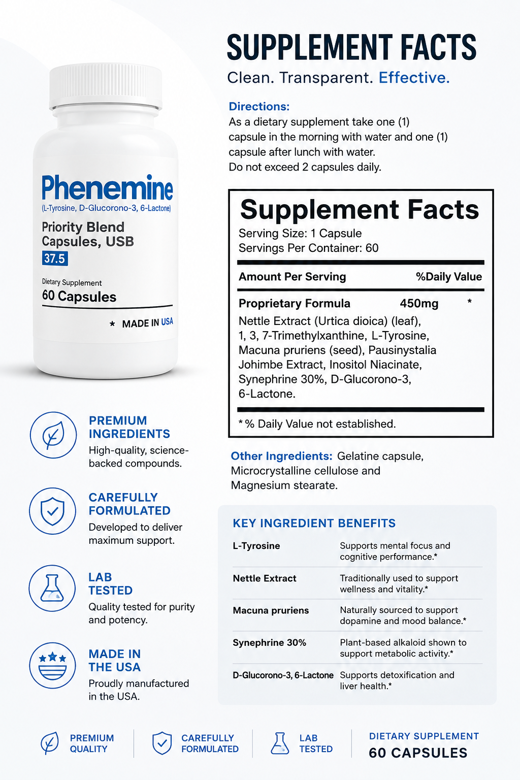 Phenemine Appetite Suppressant - 60 Caps