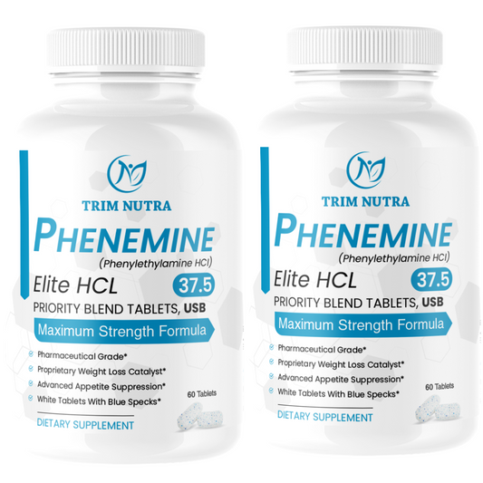 2 Month Supply Phenemine Elite 37.5 Max strength weight loss supplement tablet diet pill