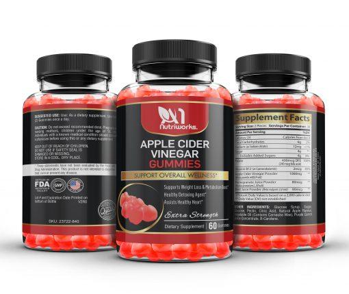 Apple Cider Vinegar Gummies Maximum Strength Energy Boost & Gut Health-Supports Digestion, Detox & Cleansing