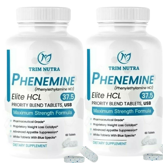 2 BOTTLES PHENEMINE  37.5 P ELITE SLIMMING DIET PILLS