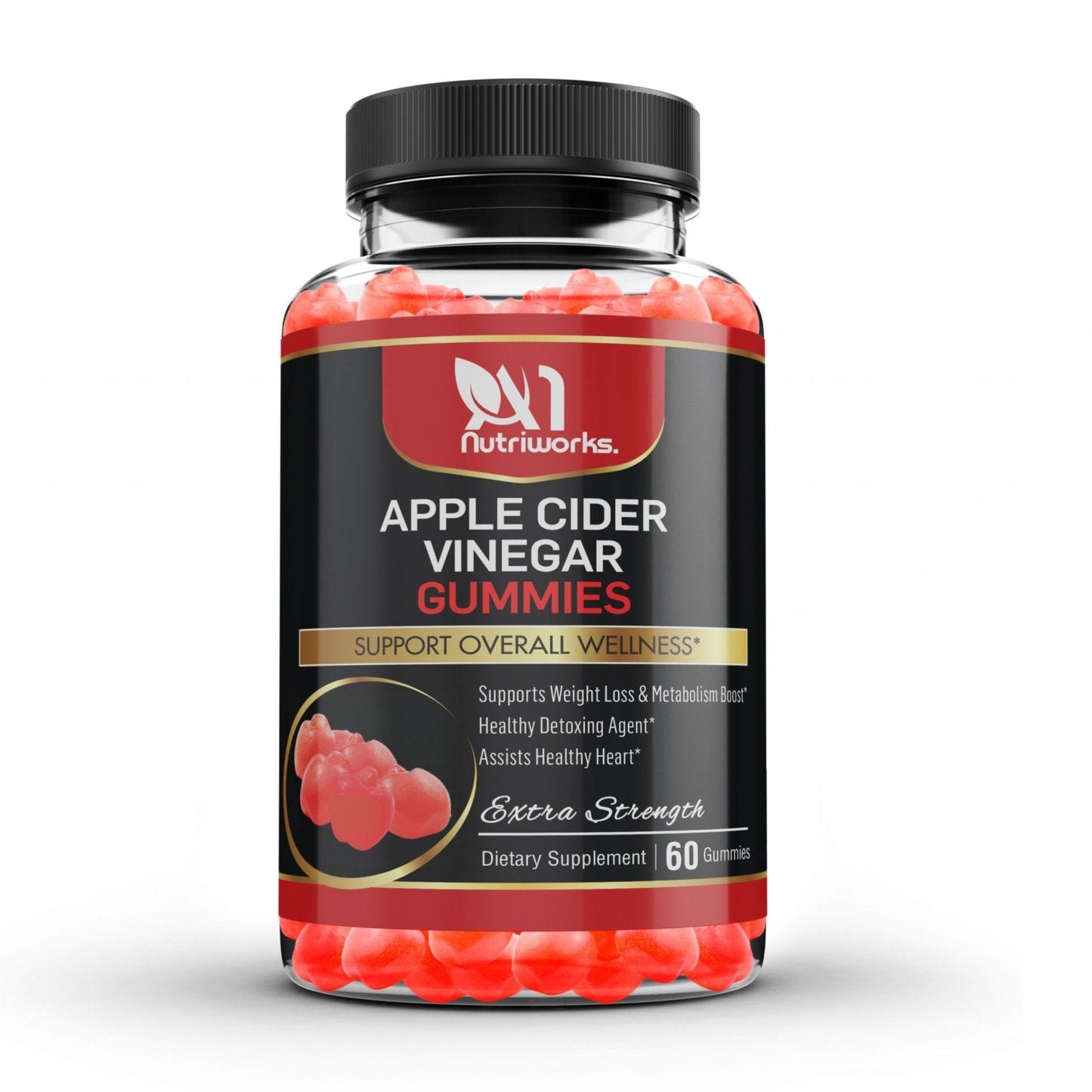 Apple Cider Vinegar Gummies Maximum Strength Energy Boost & Gut Health-Supports Digestion, Detox & Cleansing