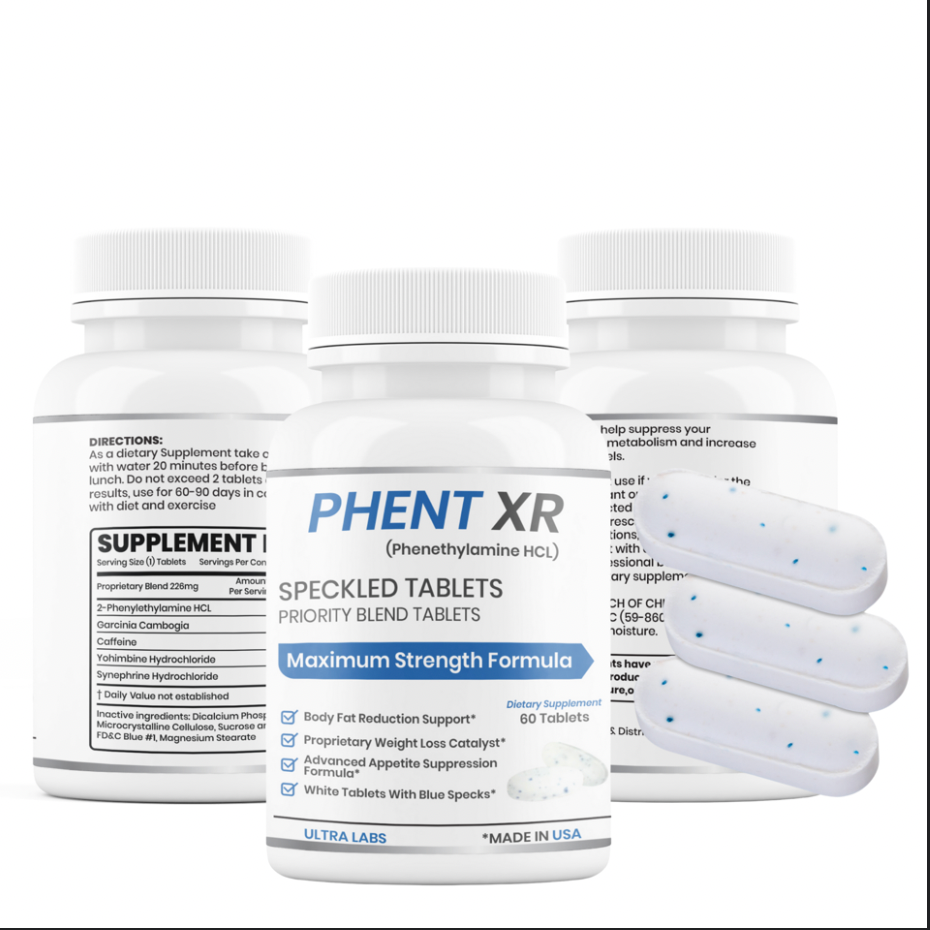 3 Bottle Supply Phentxr  Appetite Suppressant Speckled Tablet