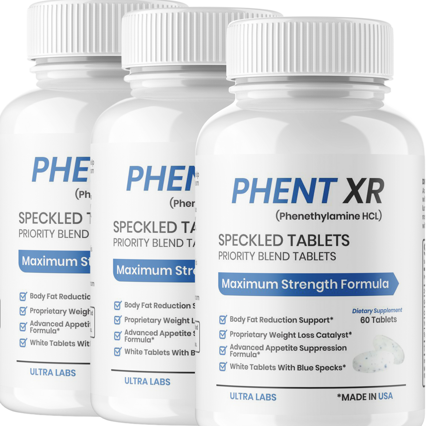 3 Bottle Supply Phentxr  Appetite Suppressant Speckled Tablet